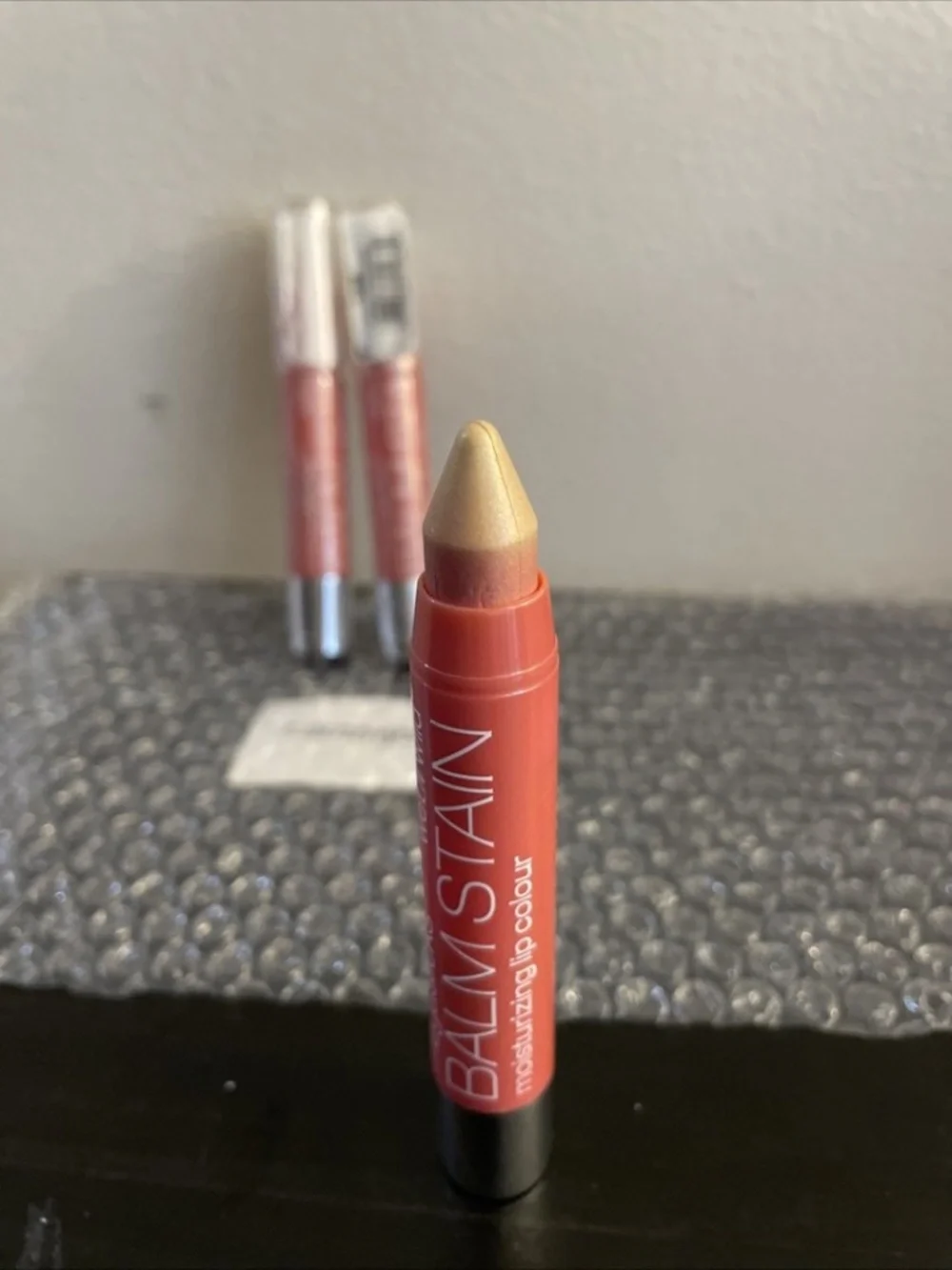 Wet n Wild Megaslicks Balm Stain Moisturizing Lip Colour # 128 PINKY PROMISE, x4